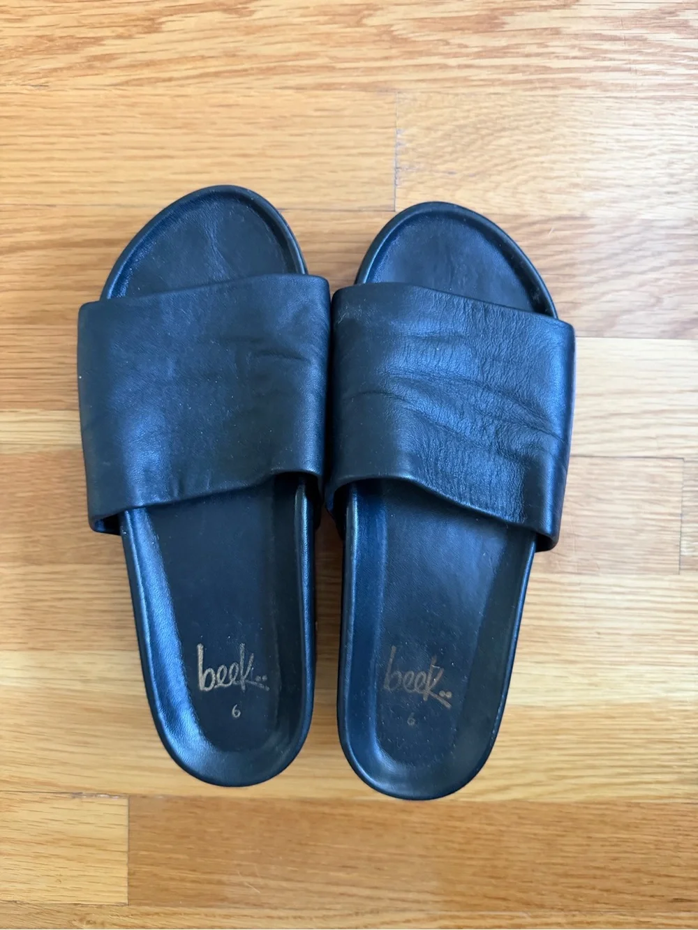 beek Black Slide Platform Sandals